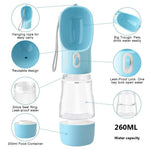 Portable Pet Water Bottle With Treat Container